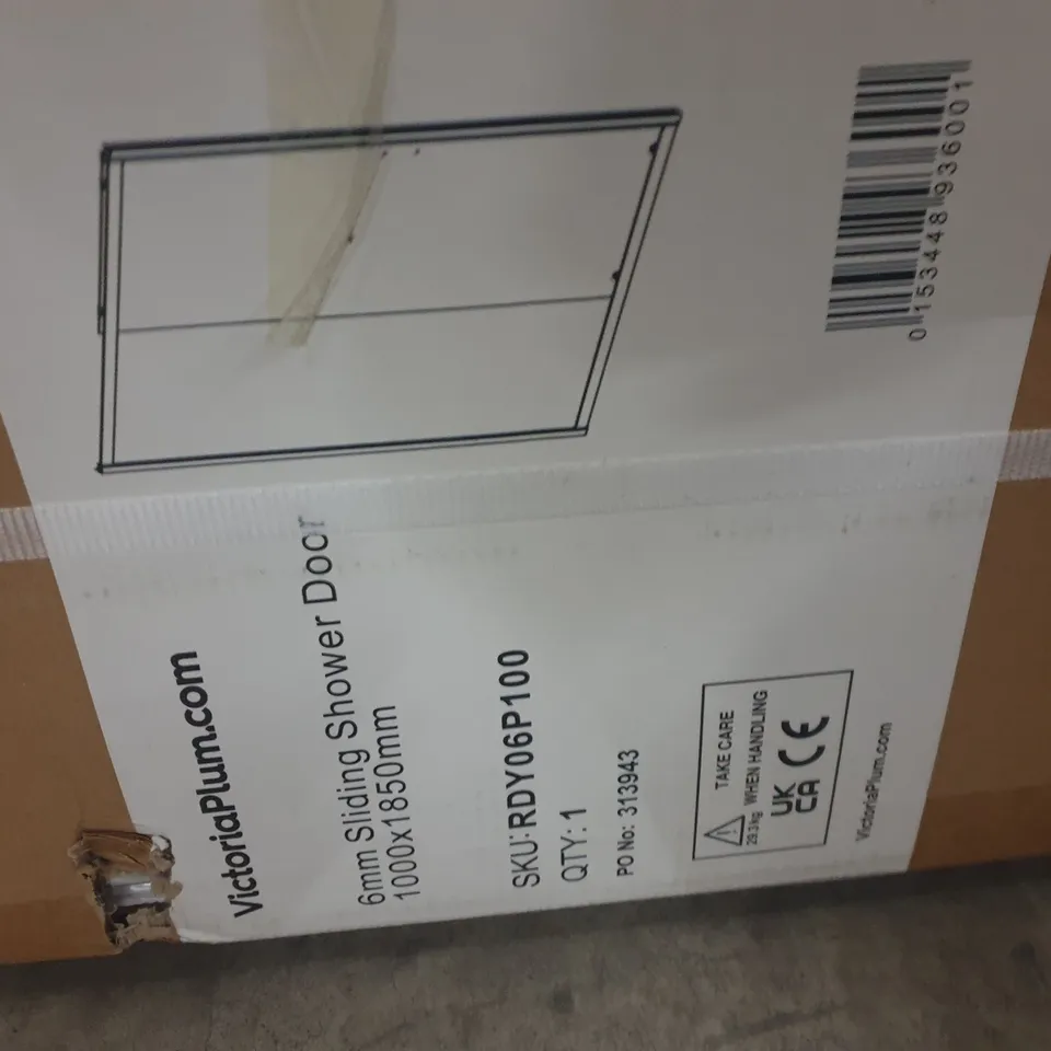 BOXED GRADE 1 VICTORIA PLUMBING 6MM SIDE PANEL 1000X1850