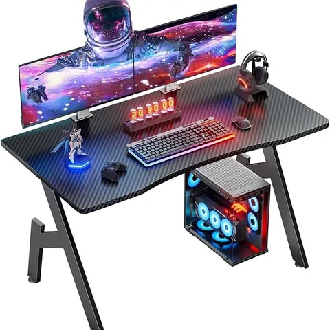 BOXED HLDIRECT 32 INCH SMALL GAMING DESK WITH CARBON FIBER SURFACE