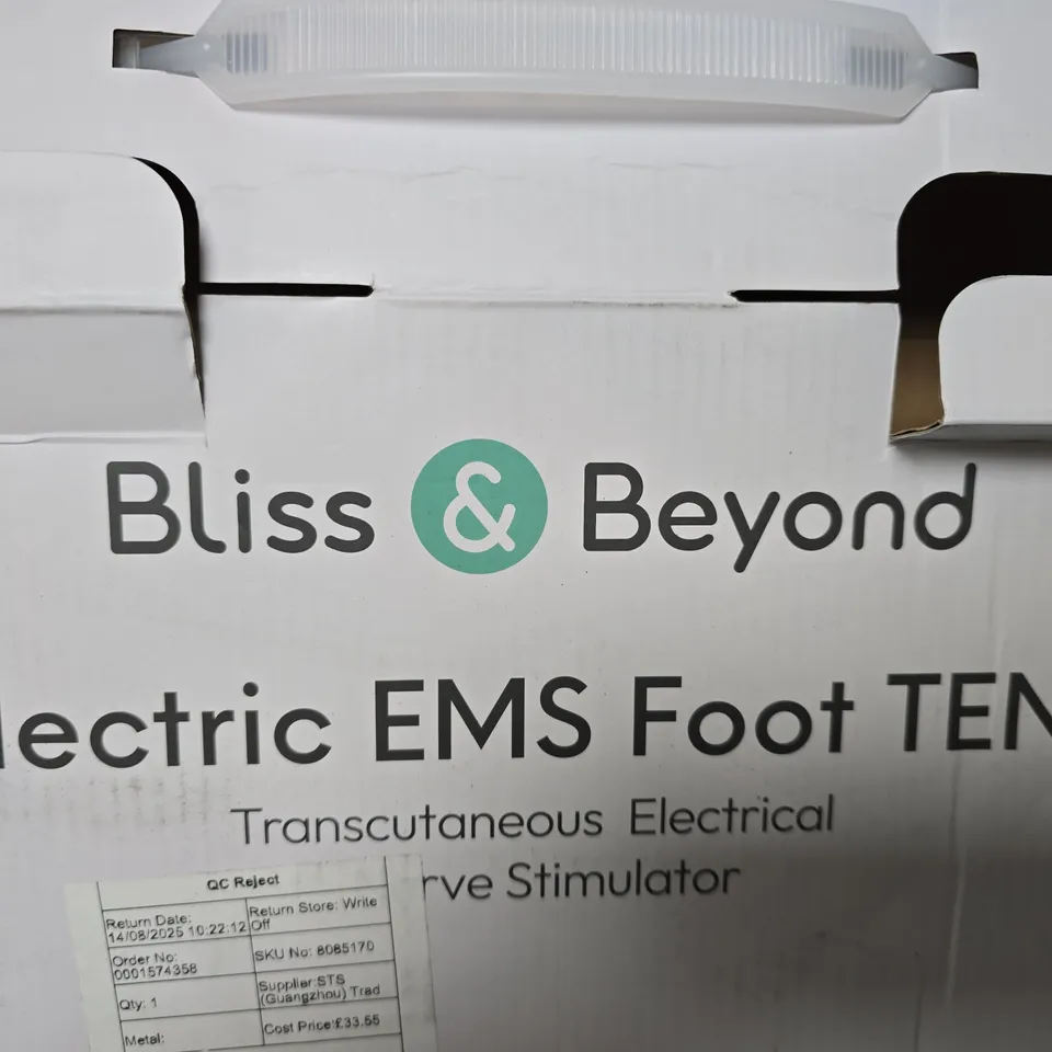 BLISS & BEYOND ELECTRIC EMS FOOT TENS TRANSCUTANEOUS ELECTRICAL NERVE STIMULATOR