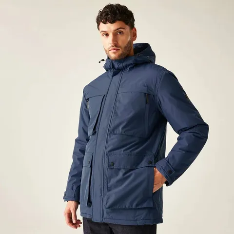 REGATTA MENS VOLTER WATERPROOF INSULATED PARKA JACKET ADMIRAL BLUE LARGE