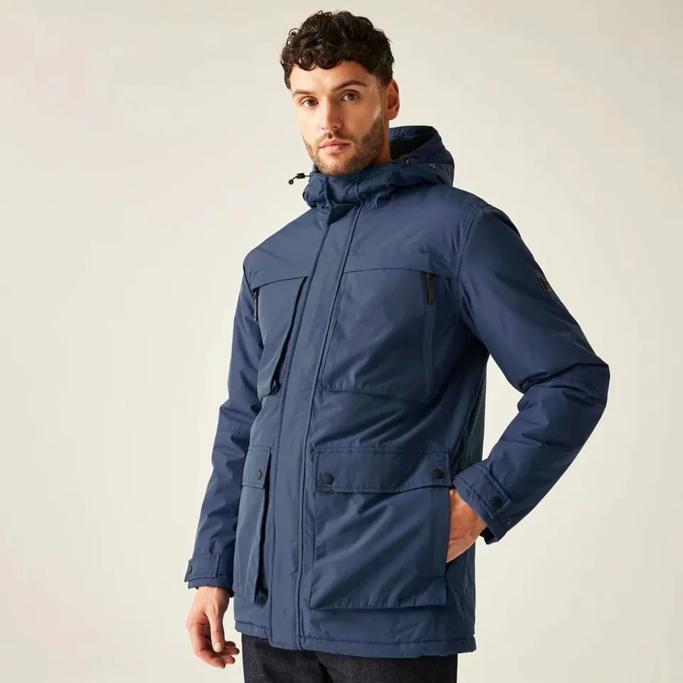 REGATTA MENS VOLTER WATERPROOF INSULATED PARKA JACKET ADMIRAL BLUE LARGE