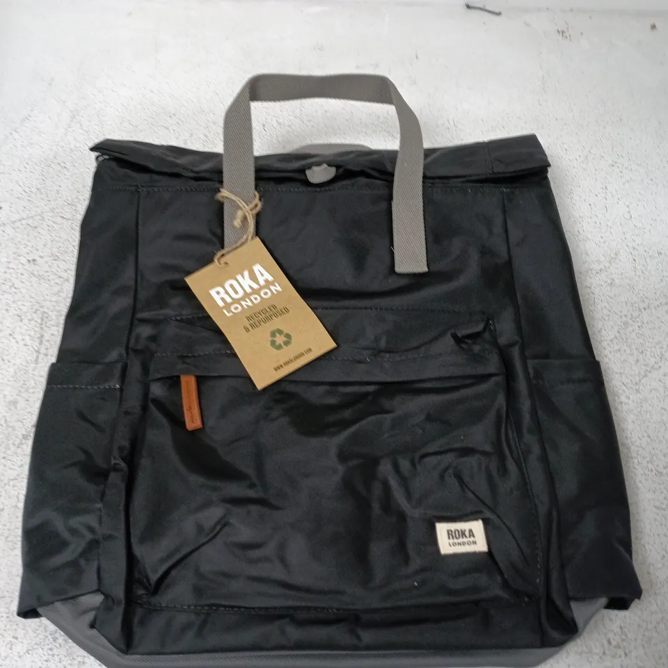 ROKA LONDON CANFIELD B RECYCLED NYLON LARGE BAG IN BLACK