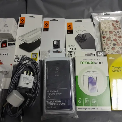 LOT OF ASSORTED MOBILE PHONE ACCESSORIES TO INCLUDE CASES, SCREEN PROTECTORS AND CHARGERS