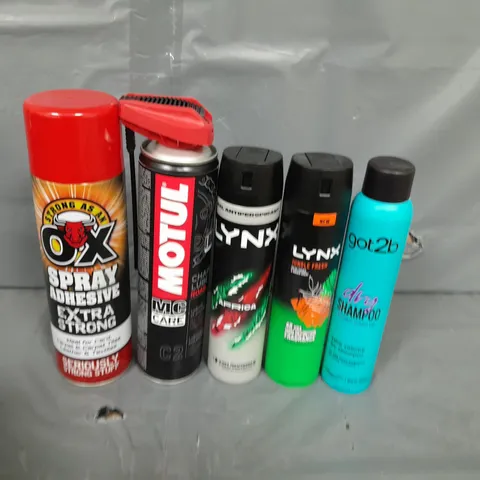 APPROXIMATELY 3 ASSORTED AEROSOLS TO INCLUDE - LYNX, DRY SHAMPOO AND CHAIN CLEANER