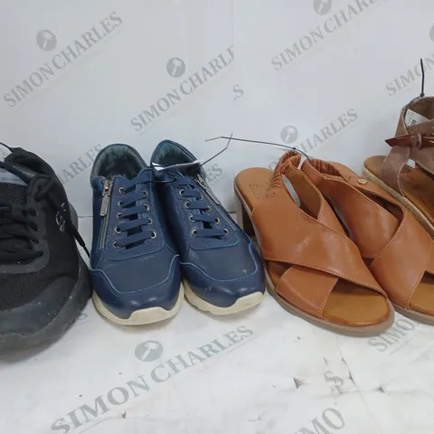 BOX OF APPROXIMATELY 15 PAIRS OF SHOES TO INCLUDE SKETCHERS, RUTH LANGSFORD, MODA ETC