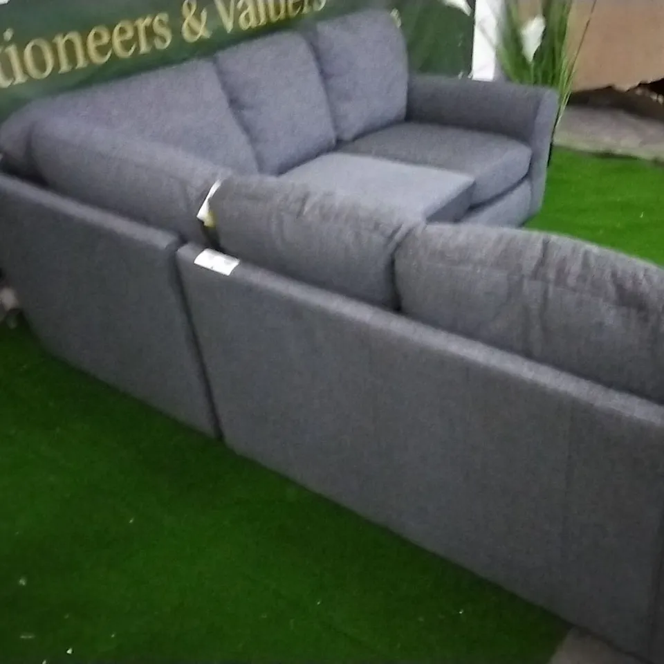 DESIGNER GREY FABRIC CORNER SOFA