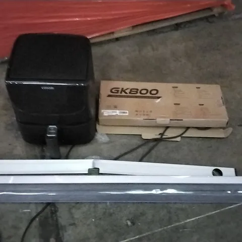 PALLET OF ASSORTED PRODUCTS TO INCLUDE; MATTRESS, COSORI AIR FRYER, SPIRIT LEVEL AND GK800 KEYBOARD