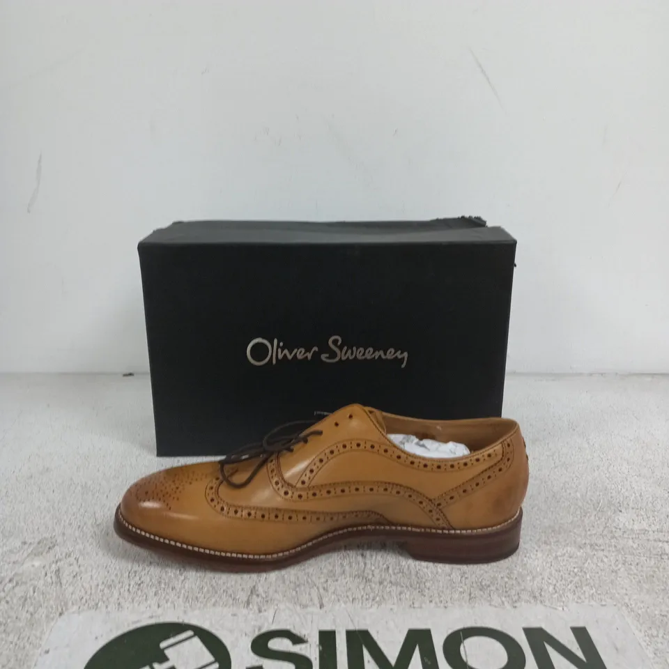 OLIVER SWEENEY ALDEBURGH TAN LEATHER SHOES – UK 12 (EU 46) – BOXED