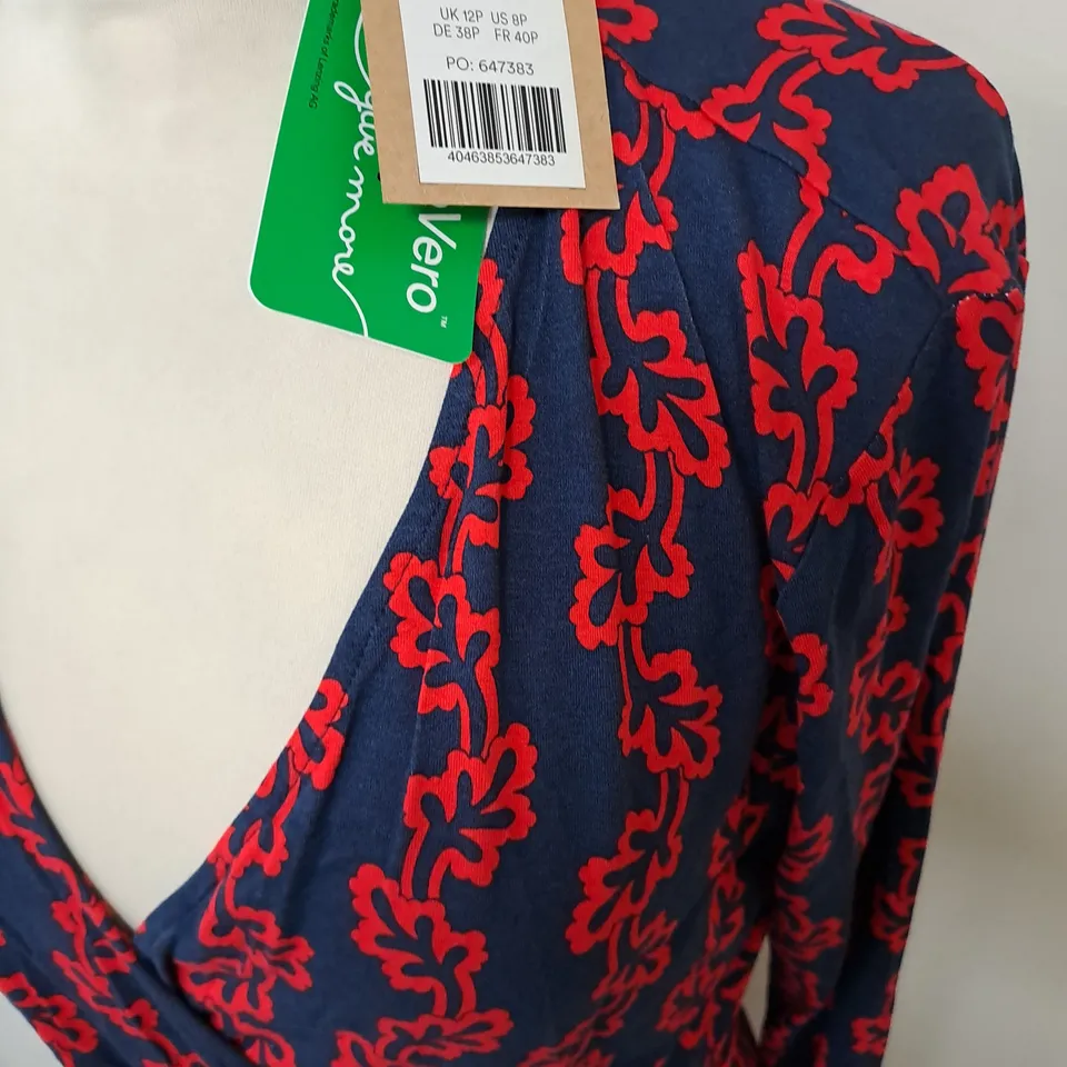BODEN JERSEY V-NECK DRESS - UK 12P