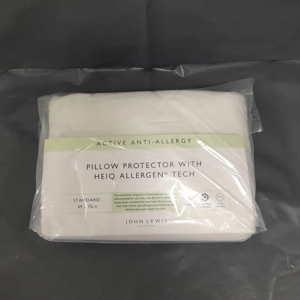 JOHN LEWIS ACTIVE ANTI-ALLERGY STANDARD PILLOW PROTECTION 