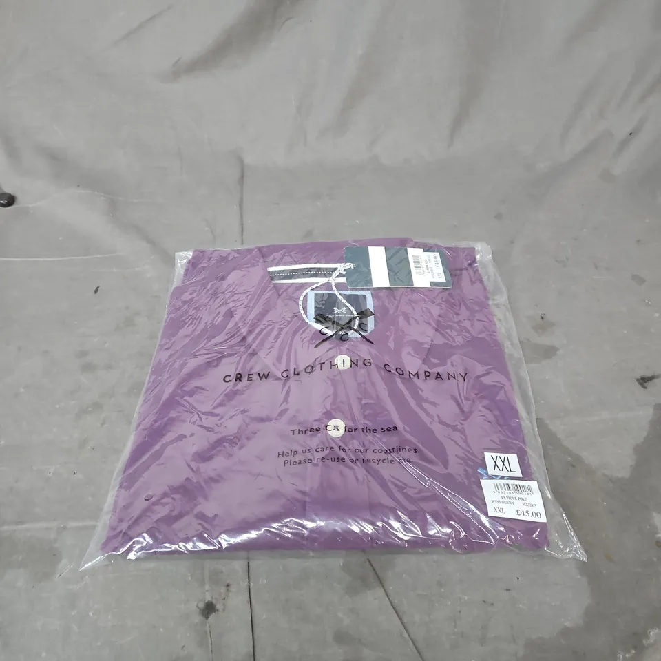 CREW CLOTHING COMPANY LS PIQUE POLO WINEBERRY XXL BAGGED