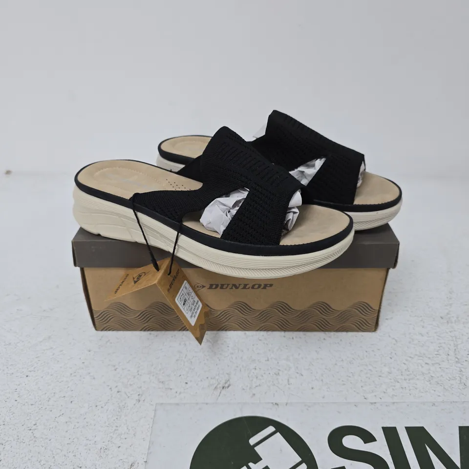 DUNLOP DLP171 BLACK SLIP-ON SANDALS – UK 5