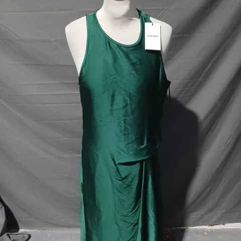 REISS DARK GREEN LOW NECK DRESS - SIZE 12