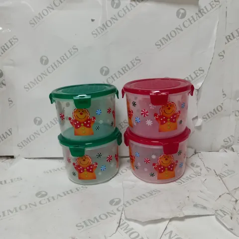 LOCK & LOCK SET OF GINGERBREAD FOOD CONTAINERS