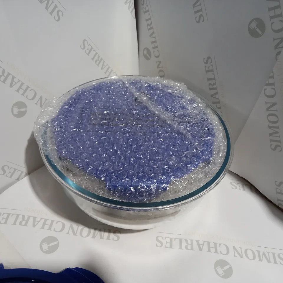 LOCK & LOCK BLUE GLASS BOWL SET