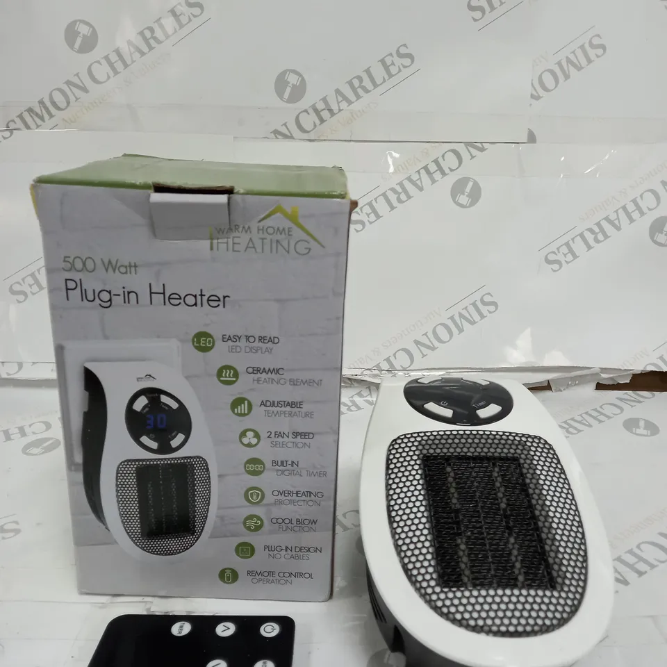 BOXED 500 WATT PLUG-IN HEATER