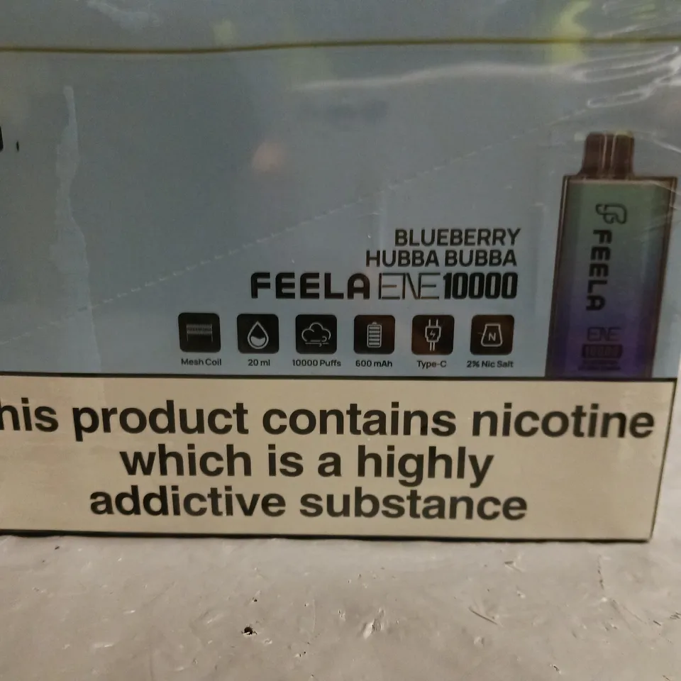 SEALED 10-PACK OF FEELA ENE1000 20ML E-CIGS IN BLUEBERRY HUBBA BUBBA