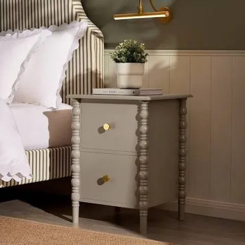 BOXED DUSK BONNIE BOBBIN SIDE TABLE - TAUPE (1 BOX)