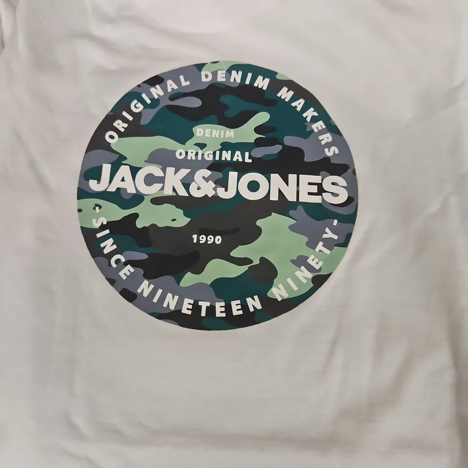 JACK & JONES ORIGINAL DENIM MAKERS T-SHIRT – WHITE, SIZE 140