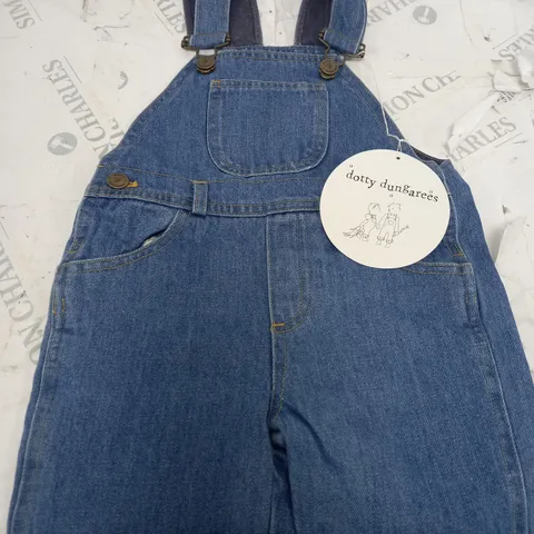 DOTTY DUNGAREES DENIM BLUE FOR KIDS AGE 2-3YRS