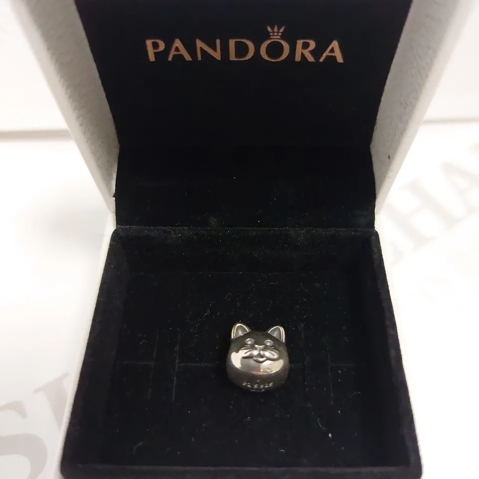 BOXED SILVER PANDORA CAT CHARM