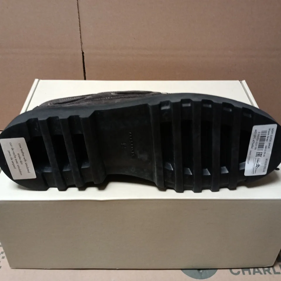 BOXED PAIR OF ALL SAINTS SKIFF SUEDE SHOES IN WARM GREY - UK 8