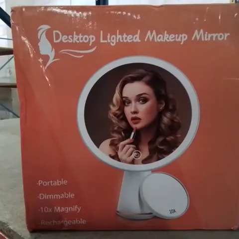 BOXED DESKTOP LIGHTED MAKEUP MIRROR 