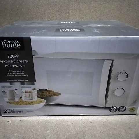 BOXED 700W TEXTURED CREAM MICROWAVE