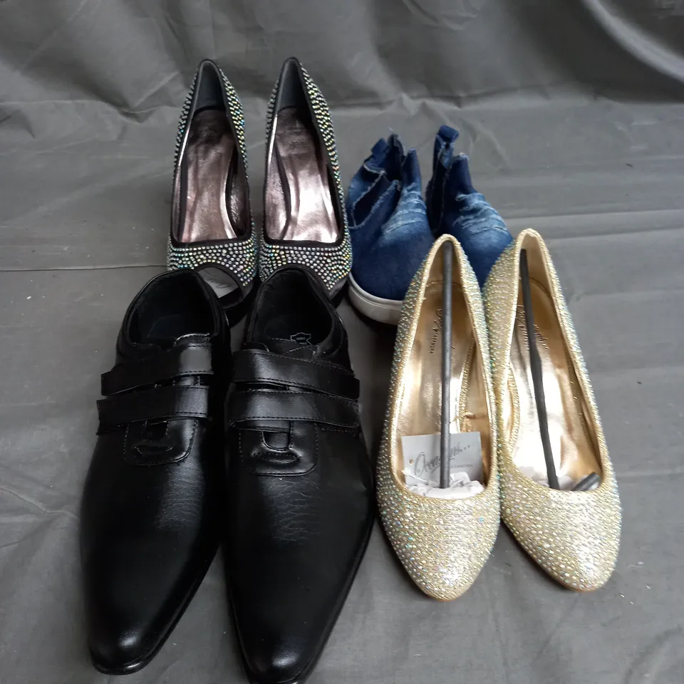 BOX OF 10 PAIRS OF ASSORTED SHOES IN VARIOUS STYLES, COLOURS AND SIZES - VARIOUS SIZES