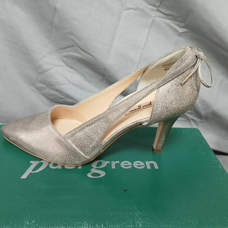 PAUL GREEN SILVER GLITTER HIGH-HEELED PUMPS – UK 7