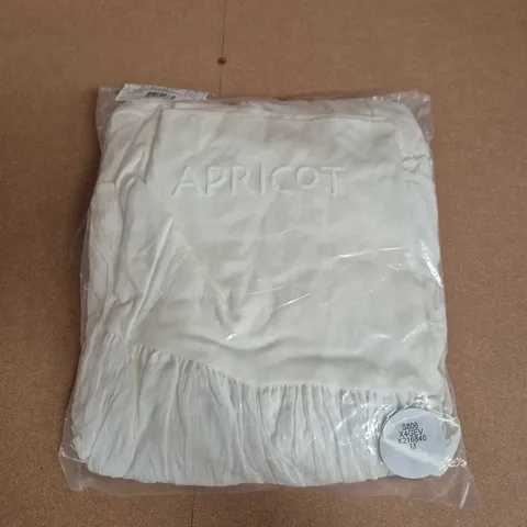 BAGGED APRICOT LARGE WAISTBAND COTTON MIDAXI SKIRT IN WHITE - UK 12
