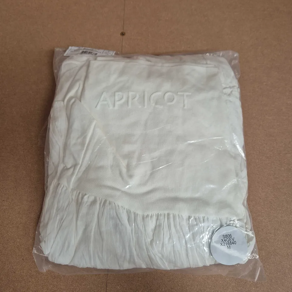 BAGGED APRICOT LARGE WAISTBAND COTTON MIDAXI SKIRT IN WHITE - UK 12