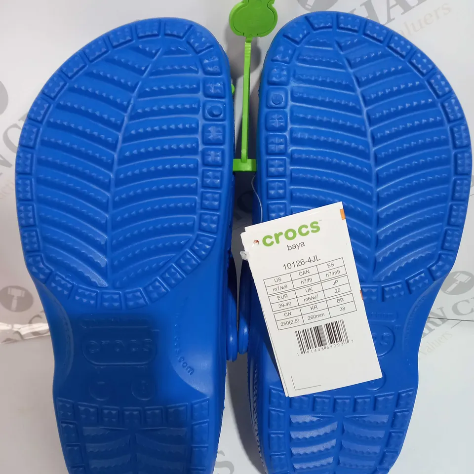 PAIR OF BLUE CROCS SIZE 7 