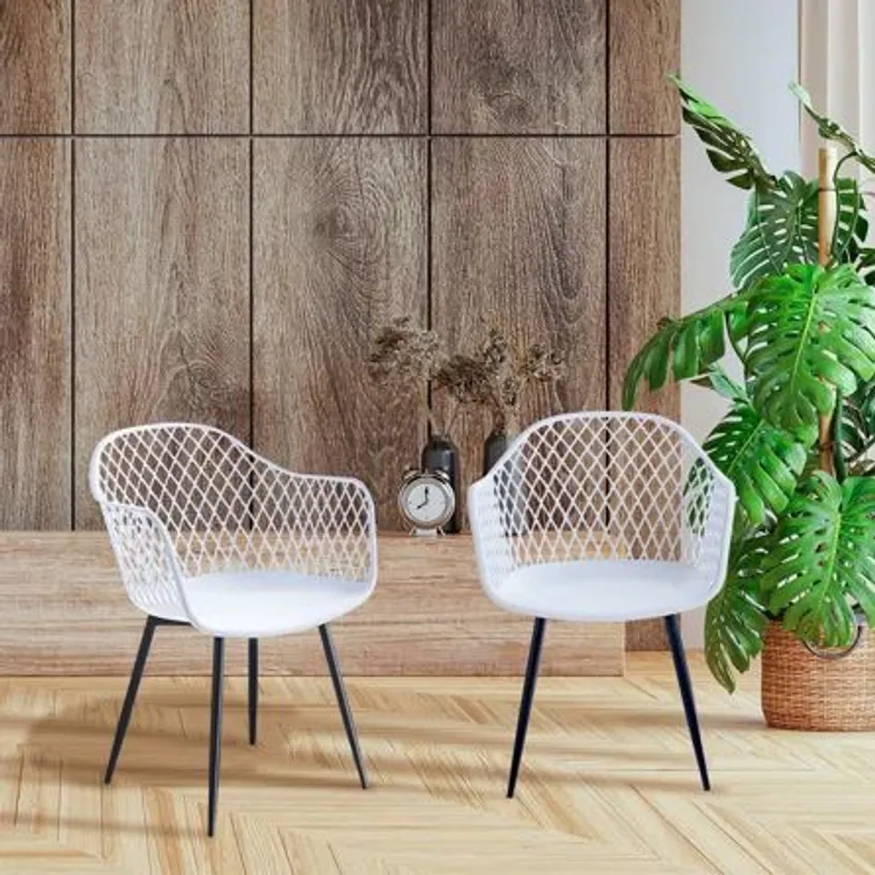 BOXED PAIR NATALIE DINING CHAIRS WHITE (SET OF 2 IN 1 BOX)