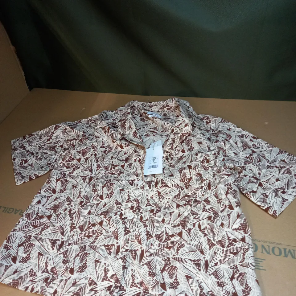 SKETCHED LEAF ORGANIC COTTON SHIRT SIZE 8