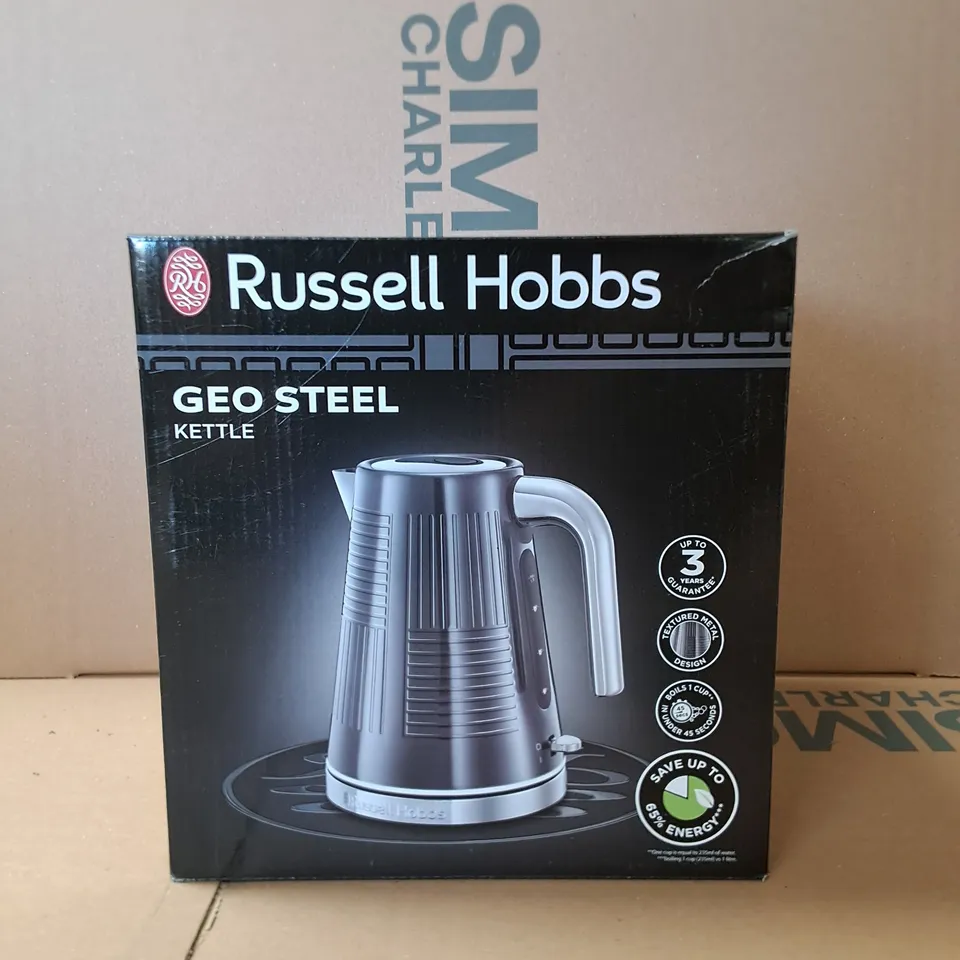 BRAND NEW BOXED RUSSELL HOBBIES GEO STEEL KETTLE 