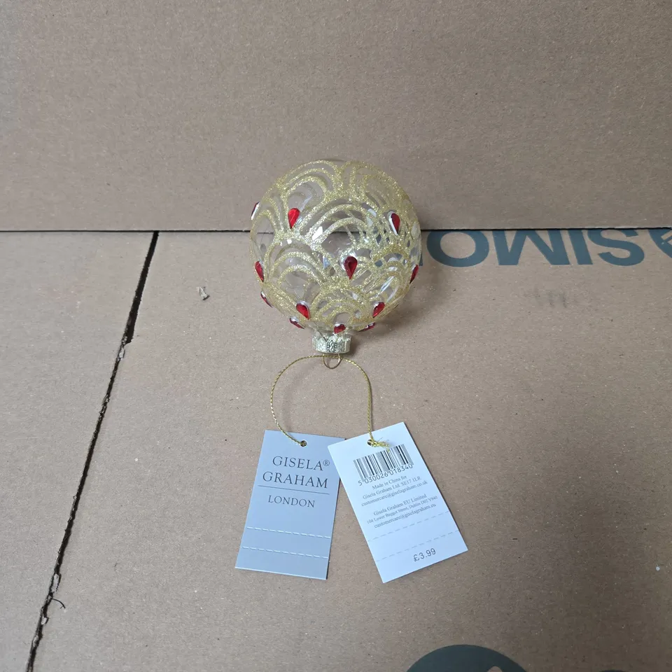BOX OF 24 X GISELA GRAHAM DECORATIVE CLEAR GLASS BAUBLES