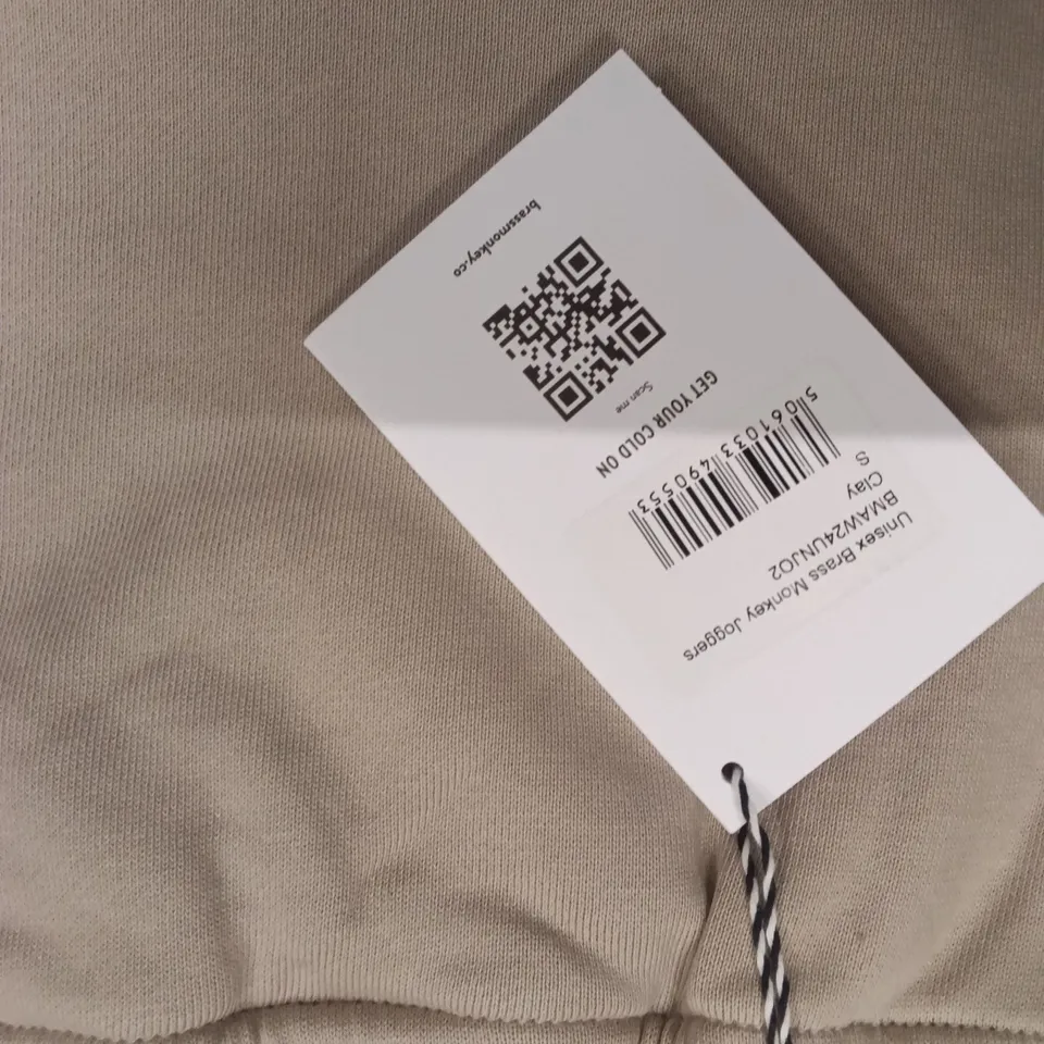 BOX OF BRAND NEW BRASS MONKEY JOGGERS - CLAY SIZE SMALL APPROXIMATELY 3