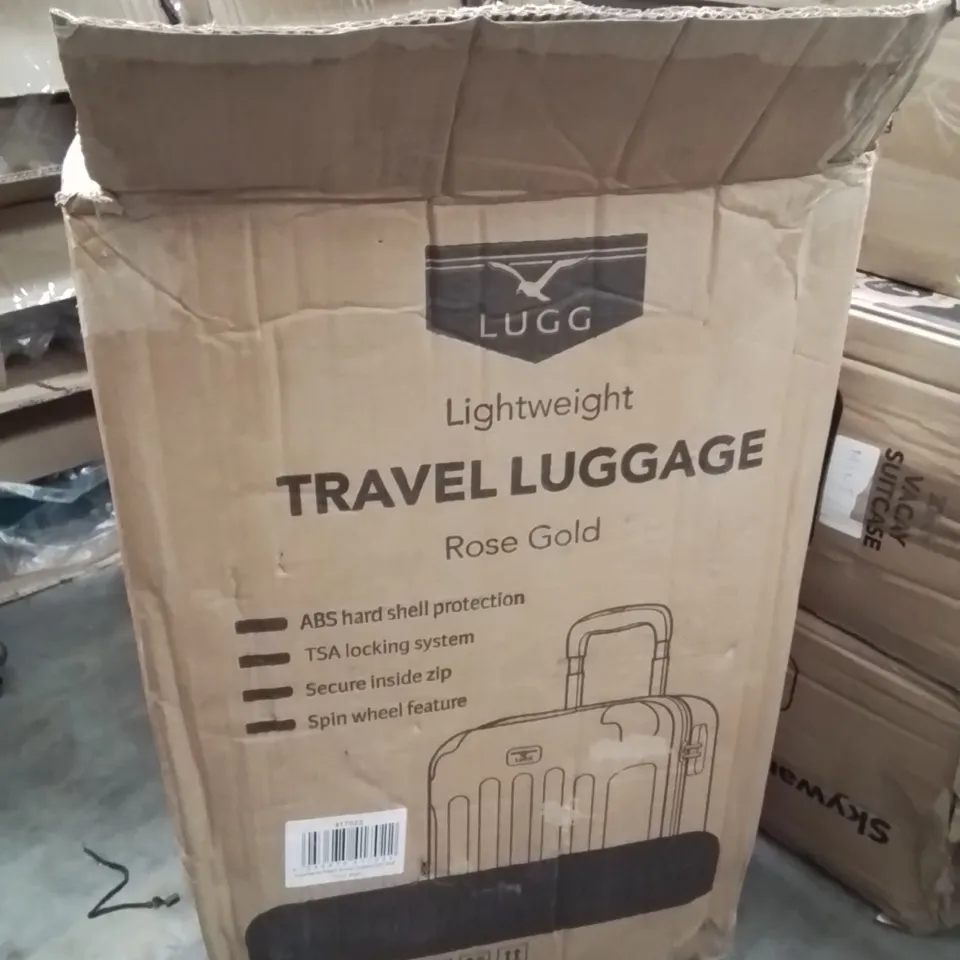 BOXED LUGG TRAVEL SUITCASE ROSE GOLD 