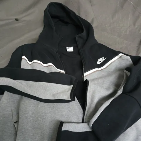 NIKE HOODIE JACKET – BLACK & GREY COLOUR-BLOCK, SIZE XL (MEN'S)