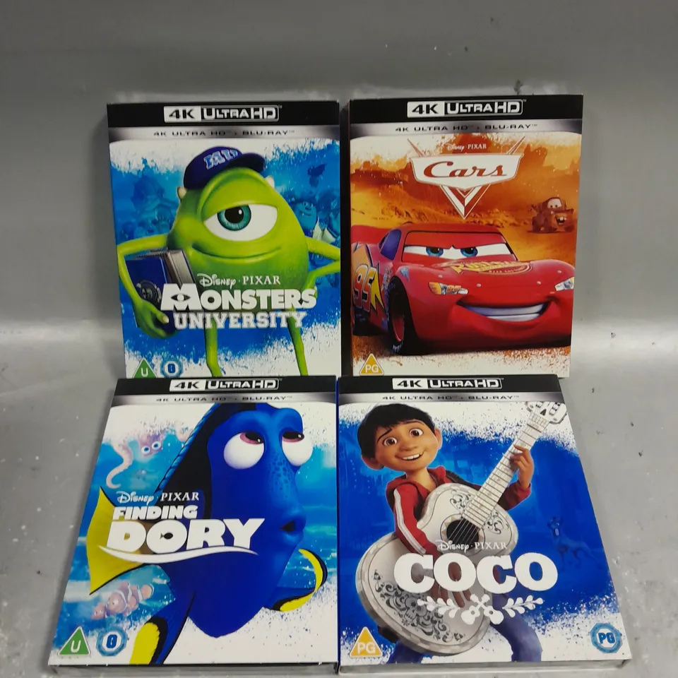 4 X ASSORTED SEALED DISNEY 4K ULTRA HD BLU-RAYS TO INCLUDE COCO, CARS, FINDING DORY ETC 