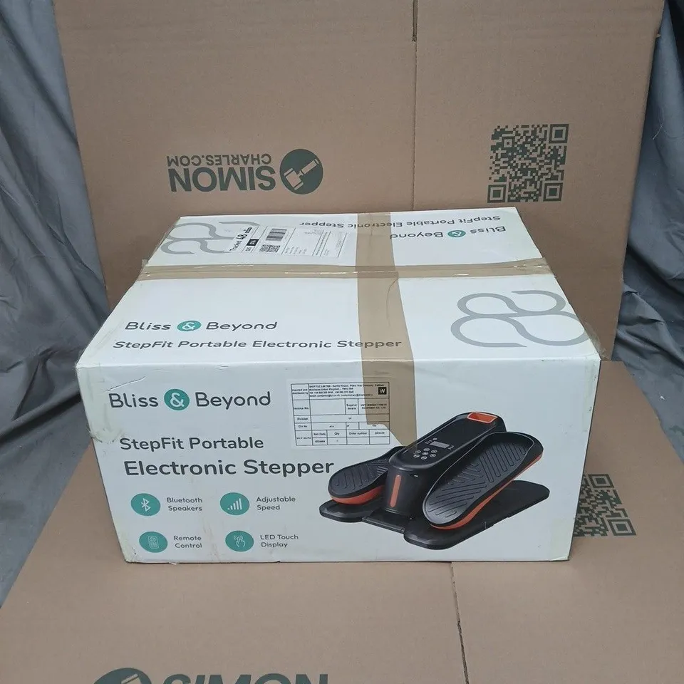 BLISS AND BEYOND STEPFIT PORTABLE ELECTRONIC STEPPER BOXED