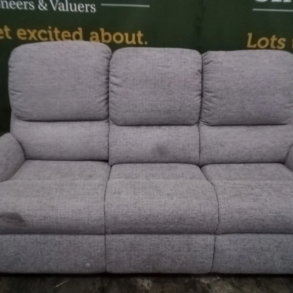 DESIGNER G PLAN MADE NEWMARKET PIXIE SMOKE THREE SEATER SOFA AND MANUAL RECLINING ARMCHAIR