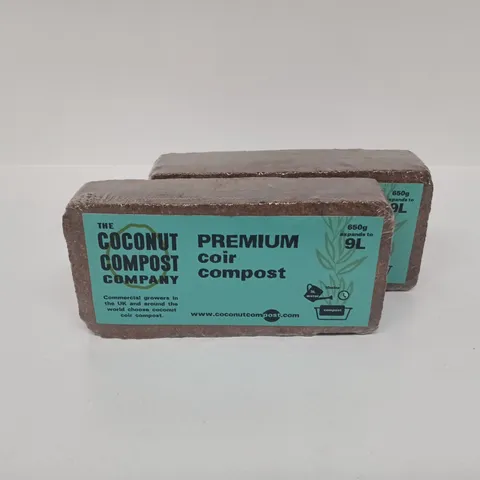 THE COCONUT COMPOST COMPANY PREMIUM COIR COMPOST BLOCKS – 2 × 650G