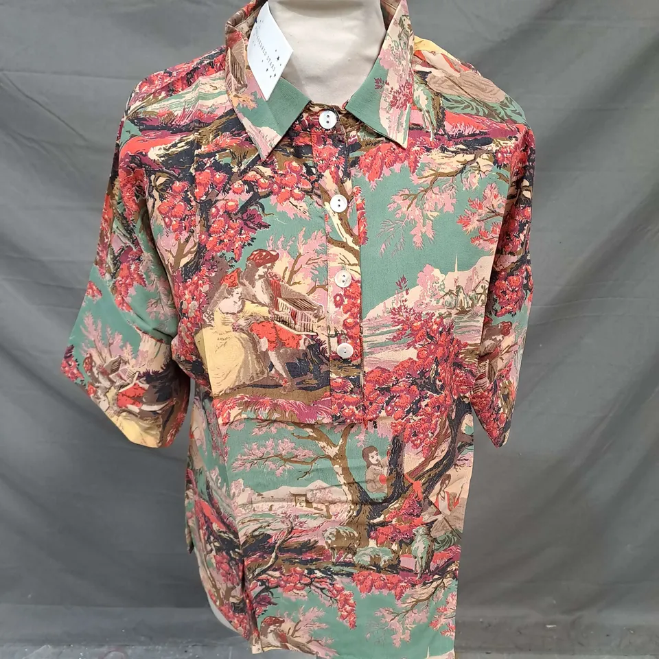 ONE HUNDRED STARS SHIRT IN MULTI LANDSCAPE PRINT SIZE S/M