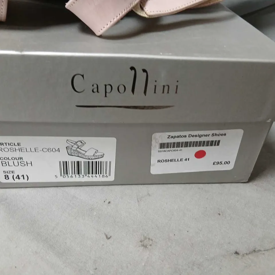 CAPOLLINA UK 8 ROSHELLE-C604 BLUSH PINK WEDGE SANDALS