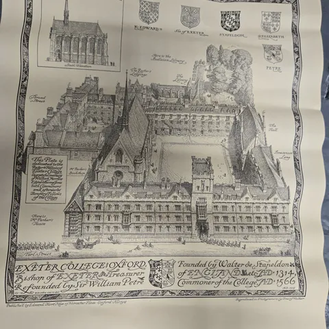 EXETER COLLEGE, OXFORD – ENGRAVED ARCHITECTURAL PLATE