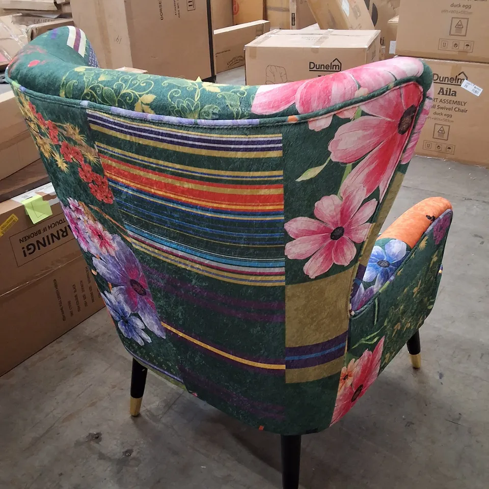 YAIR 77CM WIDE WINGBACK CHAIR IN GREEN