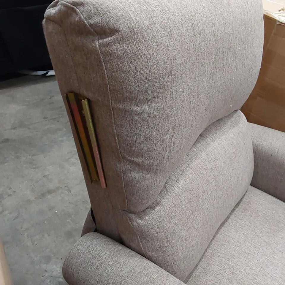 LIGHT GREY FABRIC RECLINING ARM CHAIR (1 ITEM)