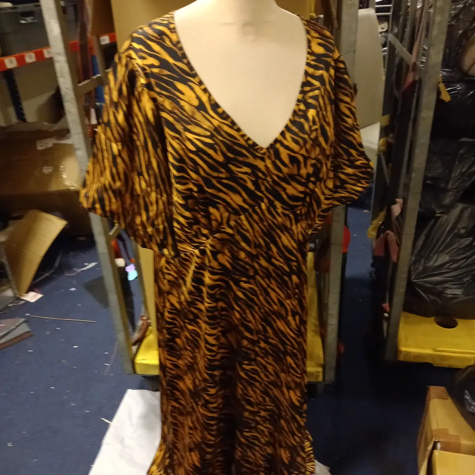 TIGER PRINT SILK DRESS